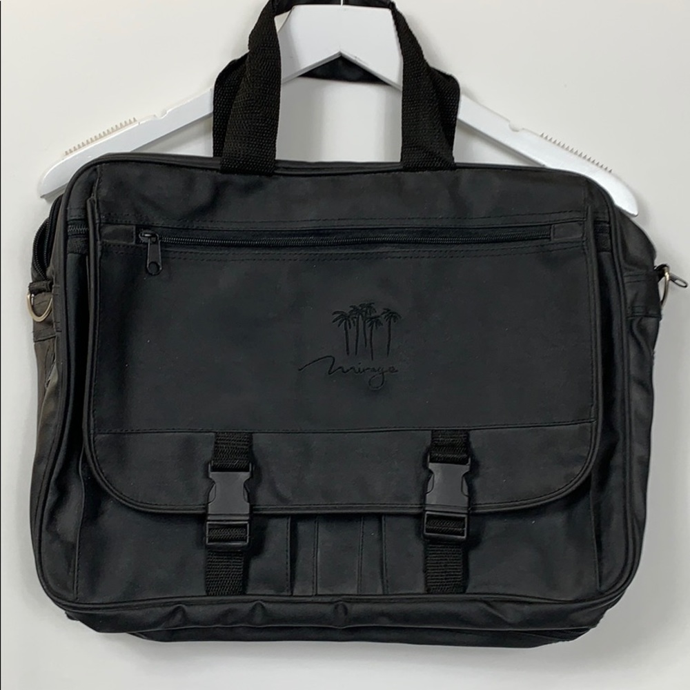 Black leather like computer bag from Mirage